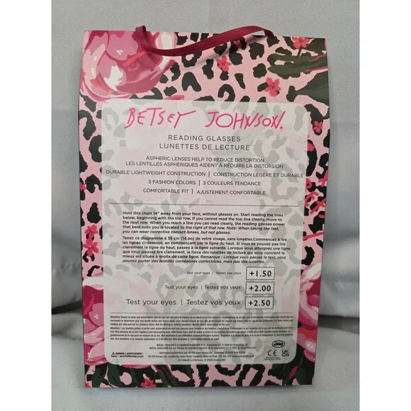 Betsey Johnson Reading Glasses ~3 Pack Readers +2.00 Cat Eyes - Picture 3 of 6